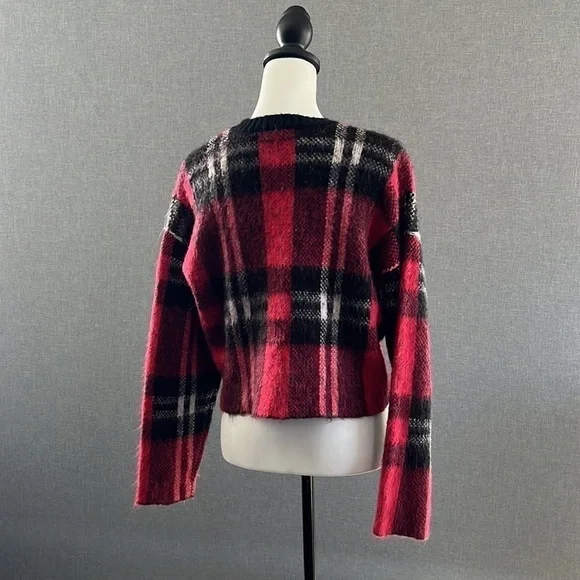 Forever 21 - Cropped Plaid Sweater - Small - Picture 3 of 6
